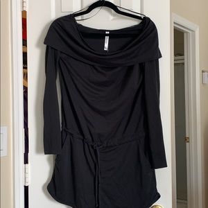Off the shoulder Fabletics black romper